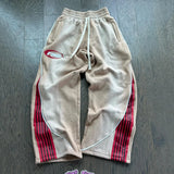 FOESCE Y2k Embroidery Cotton Stripes Pants New Fashion Hip Hop street Mens Womens Jogger Drawstring Sweatpants Oversize Cargo Trousers