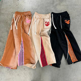 FOESCE Y2k Fashion Stripes Pants New American Trend Hip Hop Men Women Jogger Drawstring Sweatpants Oversize Cargo Trousers Streetwear