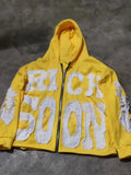 Y2k Harajuku Retro Trendy Brand Letter Embroidery Oversized Sweatshirt  Women High Street Fashion Loose Zipper Hoodie Men