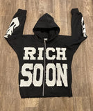 Y2k Harajuku Retro Trendy Brand Letter Embroidery Oversized Sweatshirt  Women High Street Fashion Loose Zipper Hoodie Men