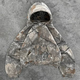 FOESCE Y2k Hoodie New Leaf pattern Camouflage Loose Sweatshirt Mens Womens American Retro Street Hip Hop Streetwear Unisex Camo Hoodies