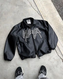 FOESCE Y2k Jackets Men New Hip Hop Retro Letter Embroidery Harajuku Fashion Pu Leather Jacket Long Sleeve Zipper Jacket Coat Streetwear
