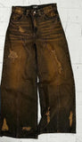 FOESCE Y2k Jeans Retro Punk Ripped Baggy Jeans Solid Color Harajuku Straight Denim Trousers Casual Rock Low Waist Pants Streetwear