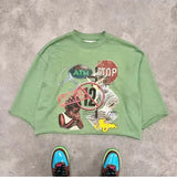 FOESCE Y2k New Street Trend Mens and Womens Hip Hop Graffiti Large Pattern Print Design Shirt Harajuku Fashion Oversized Loose T Shirt