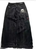 FOESCE Y2k Streetwear Punk Hip Hop Jeans West Coast Workwear Ripped Rap Style Loose Wash Plus Size Clothing Men Mopping Pants