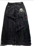 FOESCE Y2k Streetwear Punk Hip Hop Jeans West Coast Workwear Ripped Rap Style Loose Wash Plus Size Clothing Men Mopping Pants