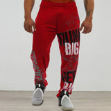 FOESCE Young Style Casual Sweatpants Men Pants Loose Straight Deep Crotch Digital Printing Jogging Elastic Waist Men Trousers for Gym