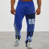 FOESCE Young Style Casual Sweatpants Men Pants Loose Straight Deep Crotch Digital Printing Jogging Elastic Waist Men Trousers for Gym