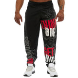 FOESCE Young Style Casual Sweatpants Men Pants Loose Straight Deep Crotch Digital Printing Jogging Elastic Waist Men Trousers for Gym