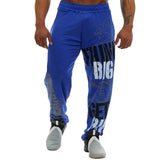 FOESCE Young Style Casual Sweatpants Men Pants Loose Straight Deep Crotch Digital Printing Jogging Elastic Waist Men Trousers for Gym