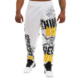 FOESCE Young Style Casual Sweatpants Men Pants Loose Straight Deep Crotch Digital Printing Jogging Elastic Waist Men Trousers for Gym