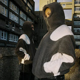 FOESCE y2k Harajuku fashion oversized coat couple casual loose sports hoodie High Street granular fleece half-covered hoodie men