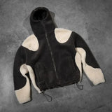 FOESCE y2k Harajuku fashion oversized coat couple casual loose sports hoodie High Street granular fleece half-covered hoodie men