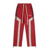Hip Hop Streetwear Men's Fleece Pants Outdoor Solid Color all-Match Stripe Splicing Pants Casual Fashion High Street Trousers