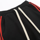 Hip Hop Streetwear Men's Fleece Pants Outdoor Solid Color all-Match Stripe Splicing Pants Casual Fashion High Street Trousers