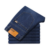 Men's Straight Elastic Cotton Jeans Men Fashion Business Classic Style Jean Denim Pants Trousers Big Size 35 40 42 44 46