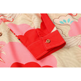 Dark Icon Red Crane Men's Shirt Long Sleeve Turn-down Collar Shirts for Men