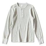 Foesce Heavy American Retro Khaki Sweater Shirt Waffle Cotton Henry Collar Long Sleeve T-shirt Men Cotton Slim Base Pullover Shirt