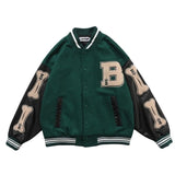 BiggOrange Hip Hop Baseball Jacket Men Furry Letter Leather Sleeve College Style Streetwear Harajuku Bomber Jacket Coat Unisex