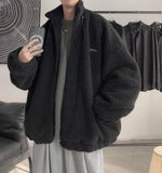 Winter Warm Coats for Men Leisure Lamb Wool Outerwear Male Loose Zipper Padded Jacket Chic Trendy Men's Clothing