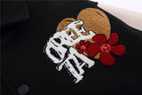 Foesce -NEW American style love Embroidered Baseball Jacket men's Street trend contrast color stitching loose stand collar jacket
