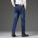 Men's Straight Elastic Cotton Jeans Men Fashion Business Classic Style Jean Denim Pants Trousers Big Size 35 40 42 44 46