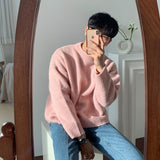 men's wear round collar sweater autumn winter fashion Korean style fitloose knitted long sleeve tops
