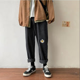 Foesce Harajuku Couple Denim Jeans Pants Men Vintage Clothes Printing Straight Spring Clothing Loose Plus Size Jean