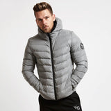 Fashion Winter New Warm Cotton Jacket Muscle Hooded Zipper Jacket Men's Casual Loose Cotton Jacket Coat