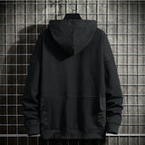 Foesce -Men Hip Hop Sweatshirt Hoodie Ribbons Streetwear Harajuku Pullover Hoodie Cotton Women Men Winter Autumn Black Hoodie