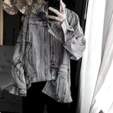 Long Sleeve Shirt Men Women Goth Spring Autumn Korean Harajuku BF Grunge Retro Dark Hip-Hop Couple Shirt Lightning Tactical Top