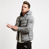 Fashion Winter New Warm Cotton Jacket Muscle Hooded Zipper Jacket Men's Casual Loose Cotton Jacket Coat