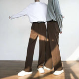 Men's Brown Color Straight Pants Slim Fit Korean Style Solid Color Suit Pants Comfortable Fabric High-quality Trousers