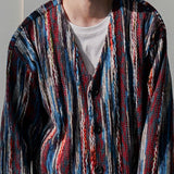 Men's Wear Knitted Cardigan Sweater Jacket Man's Korean Fashion Autumn And Autumn V Collar Single Breasted Long Sleeve Tops