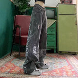 French new embroidery wild high waist y2k retro street skateboard hip hop loose pants long women mopping wide leg pants tide ins