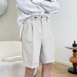 Summer Casual Men Suit Shorts Male Japan Korea Streetwear Retro Fashion Straight Shorts
