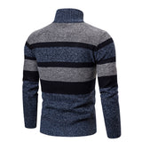 Foesce New Autumn Winter Cardigan Men Sweaters Jackets Coats Fashion Striped Knitted Cardigan Slim Fit Sweaters Coat Mens Clothing