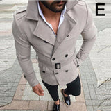 Foesce New Jacket Men's Fashion Slim Fit Long Sleeve Suit Top Windbreaker Trench Coat Men Autumn Winter Warm Button Coat
