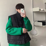 Winter Thick Vest Men Warmth Fashion Casual Cotton Black Vest Men Korean Loose Sleeveless Jacket Mens Outwear Jackets  M-2XL