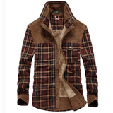 Winter Shirt For Men Thick Warm Fleece Shirts Plaid Pure Cotton Mens Shirt Long Sleeves Camisa Masculina Plus Size M-3XL