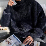 Man Winter Sweater High Collar Black Mohair Sweatshirt Slim Fit Pullover Long Sleeve Thermal Sweater Sweater Designers Mens