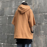 Harajuku Men Short Sleeve Tees High Street Loose Pullover Hoodies Solid Fashion Half Sleeve T Shirts Camisetas De Los Hombres