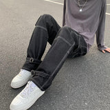 Foesce Men Wide Leg Jeans Hip Hop Casual Men's Straight Baggy Denim Pants Streetwear Skateboard Pant Neutral Trousers Plus Size S-5XL