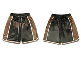 Hip Hop Casual Shorts Embroidery Color Block Patchwork Jogger Cargo Cotton Short Pants Men Loose Streetwear Sweatpants