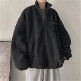 Winter Warm Coats for Men Leisure Lamb Wool Outerwear Male Loose Zipper Padded Jacket Chic Trendy Men's Clothing