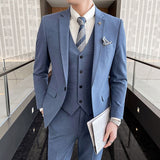 Foesce Blazers Jacket Pants 2 Pcs Set  Fashion New Men's Casual Boutique Business Wedding and Groom Suits Coat Trousers