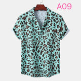 Fashion Dot Mens Hawaiian Beach Shirts  Summer New Short Sleeve Floral Print Tropical Aloha Shirts Holiday Vacation Clothing