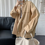 Autumn Tooling Zipper Bomber Jacket Men Coat Trendy Loose Korean Wild Japanese Retro Harajuku Fashion Jacket Men Couple Clothes