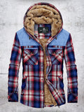 Winter Jacket Men Fleece Warm Jacket Shirts Coat Pure Cotton Plaid Hooded Jackets Coats Single Breasted chaquetas hombre M-XXXL