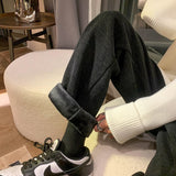 Winter Plus Velvet Thick Corduroy Pants Men Warm Fashion Casual Wide-leg Pants Men Streetwear Loose Straight Pants Mens Trousers